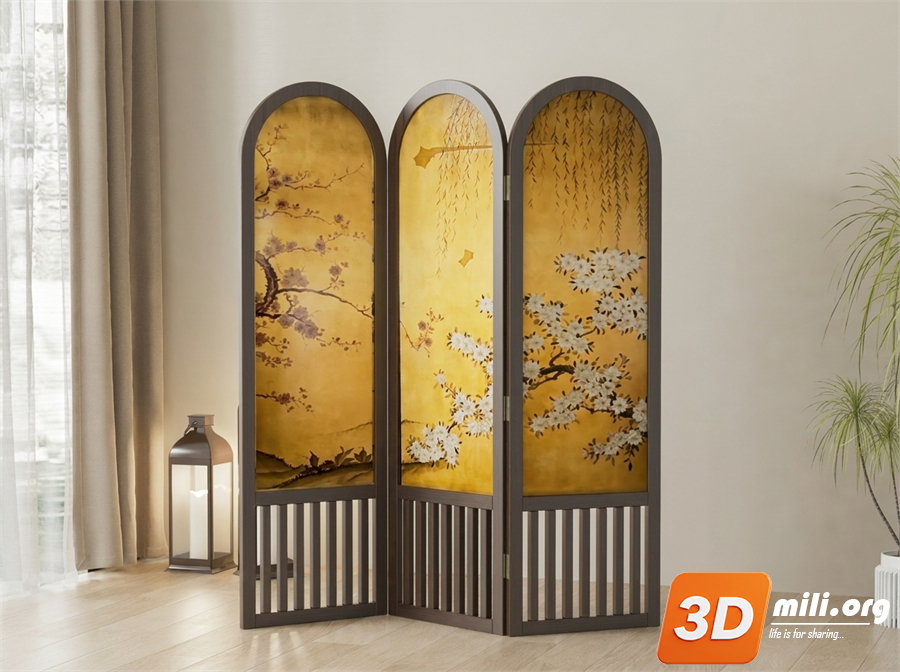 Folding screen Skp Files 